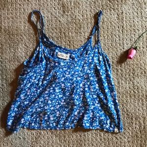 Floral Hollister Blue Crop Top